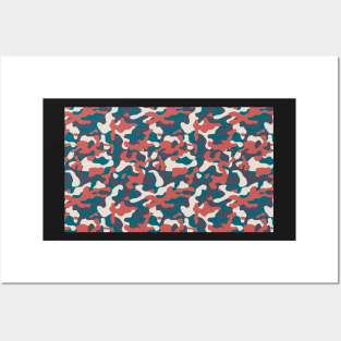 Colorful Retro camouflage pet bandana Posters and Art